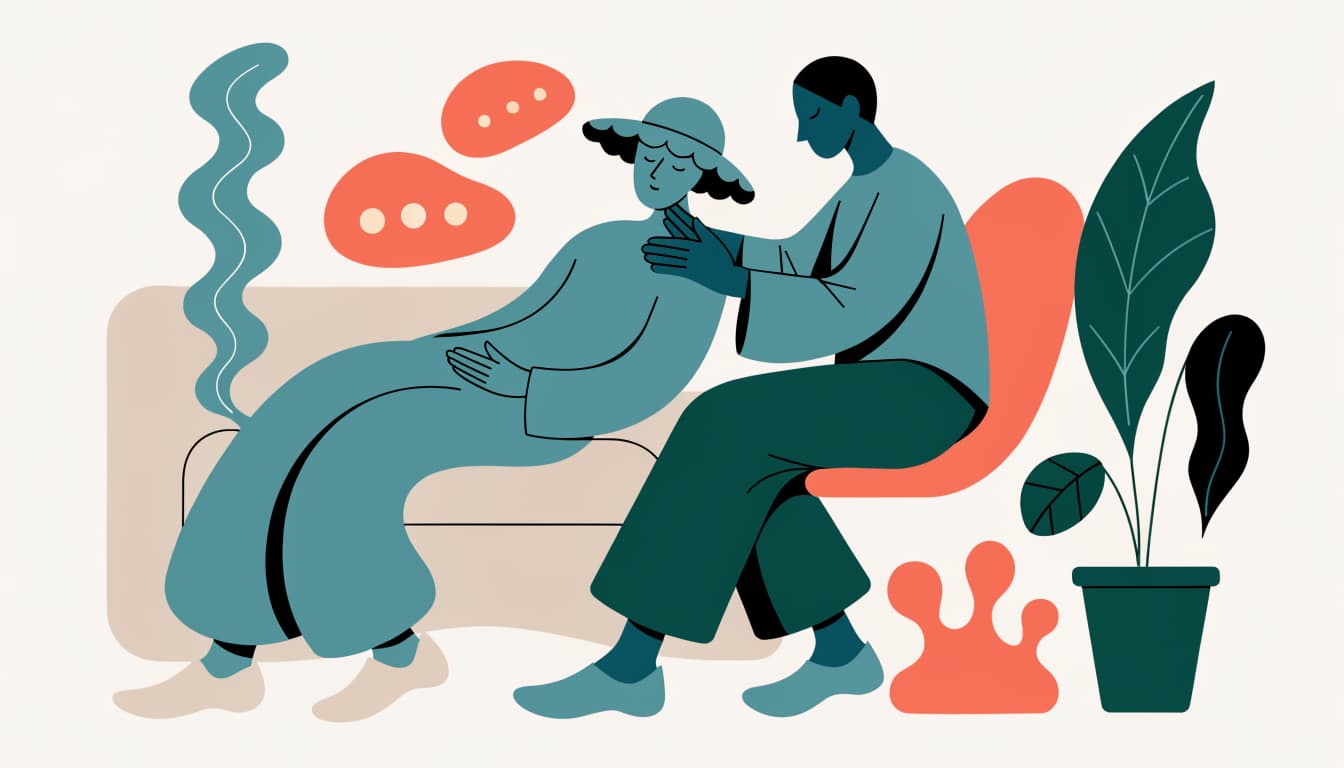 Ilustracja do artykulu „Metoda oddechowa Butejki – korzystny wpływ na zdrowie" – terapeuta pracujacy z pacjentem, temat: metoda oddechowa butejki.