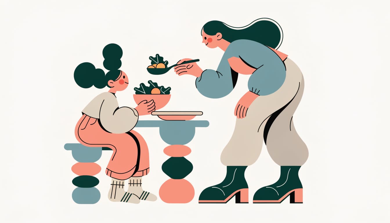 Ilustracja do artykulu „Neurologopeda – Terapeuta karmienia na ratunek „NIEJADKOWI"" – spokojna ilustracja medyczna w stylu editorial.