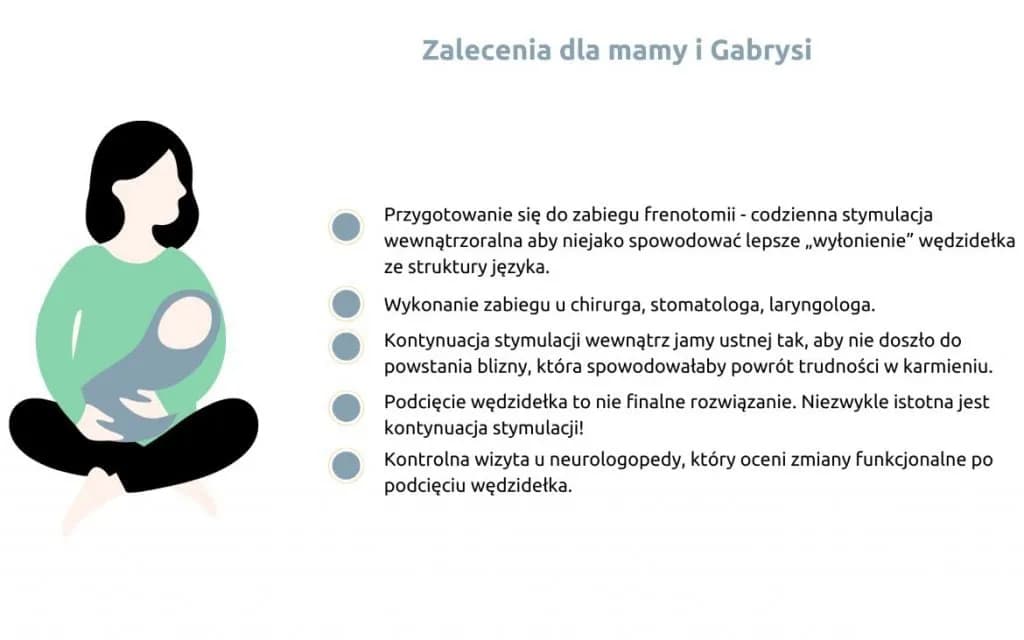 Zalecenia dotyczące zabiegu podcięcia wędzidełka
